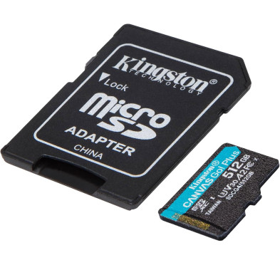 Mémoire Micro SDXC 512Go Kingston Canvas Go Plus A2/V30/UHS-I U3
