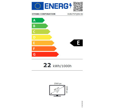 Ecran iiyama 27" XUB2797QSN-B2 2560x1440 100Hz 1ms Dock USB-C PD 65W