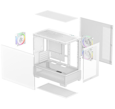 Boitier DeepCool CG380 3F WH ARGB Blanc