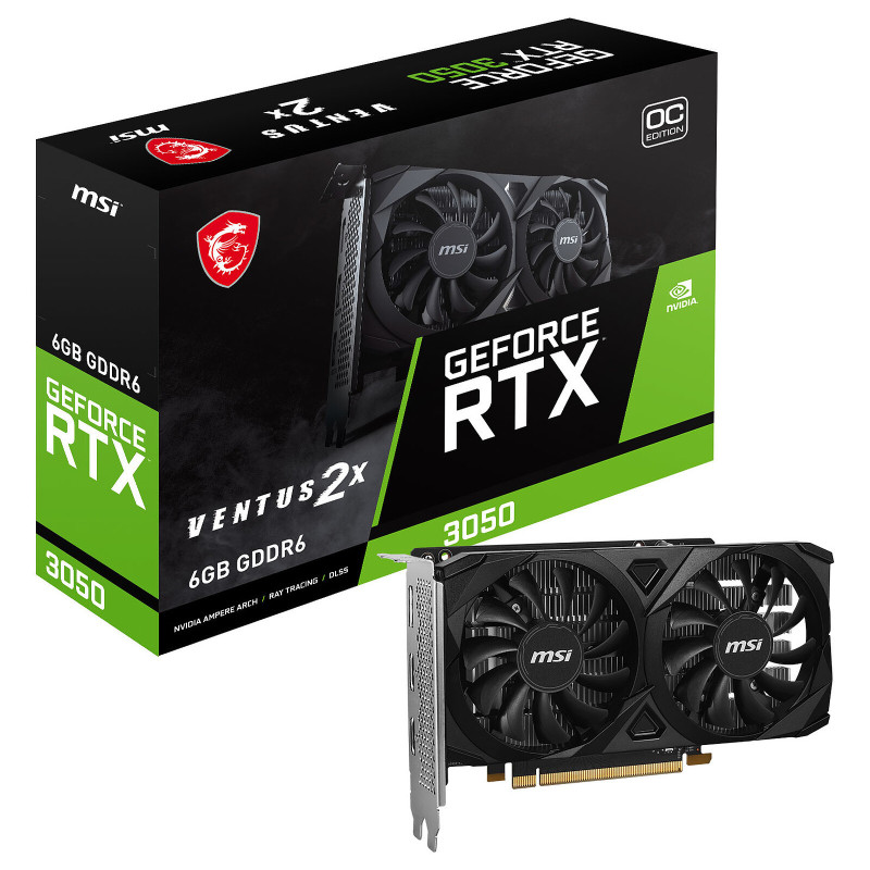 Carte Graphique MSI RTX 3050 VENTUS 2X E 6Go OC Carte Graphique MSI RTX 3050 VENTUS 2X E 6Go OC