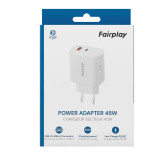 Chargeur Fairplay USB-C USB-A PD GaN 45W