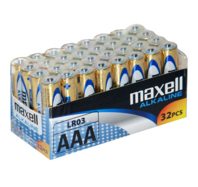Pack 32 Piles Maxell alcalines Long Life AAA (LR03) 1.5V