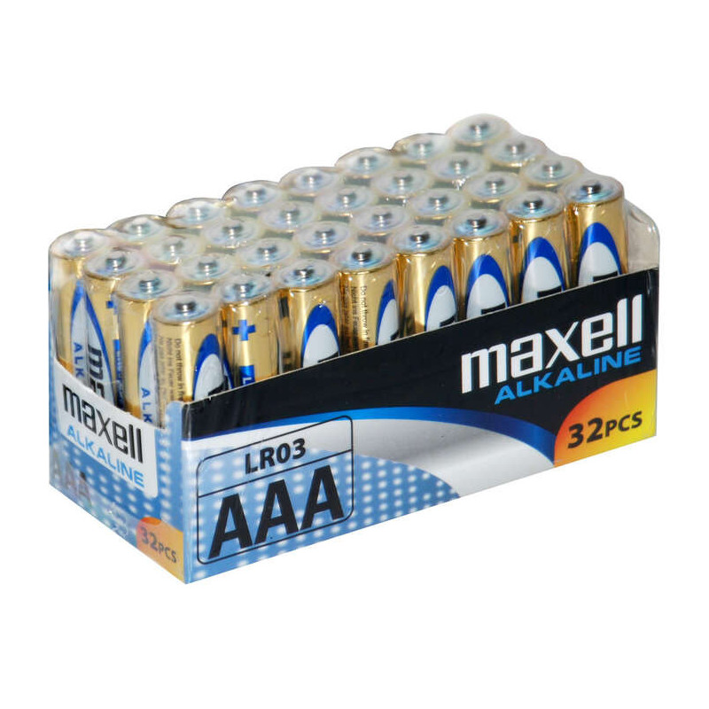 Pack 32 Piles Maxell alcalines Long Life AAA (LR03) 1.5V