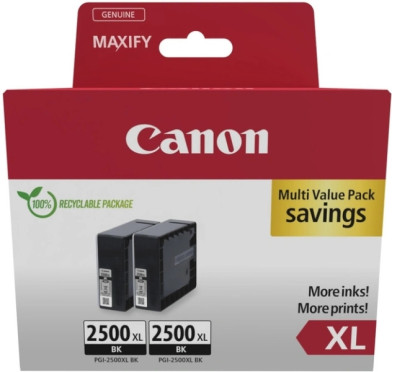 Pack 2x Cartouche Canon PGI-2500XL Noir 2500 pages