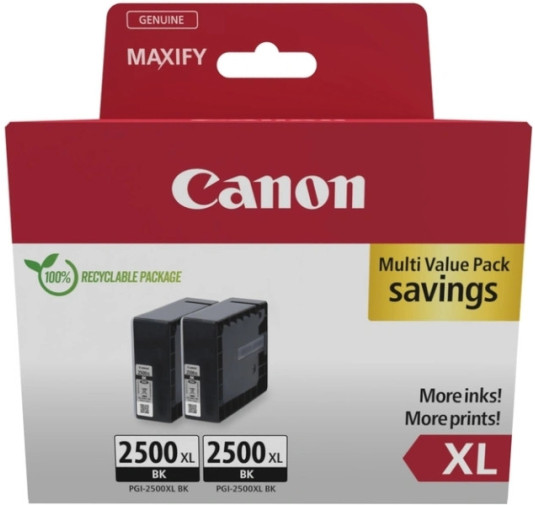 Pack 2x Cartouche Canon PGI-2500XL Noir 2500 pages