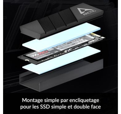 Dissipateur pour SSD M.2 Arctic M2 Pro Black (PC/PS5)