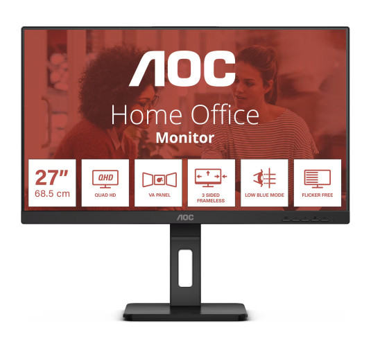 Ecran AOC 27" Q27E3UMF 2560x1440 VA 75Hz 4ms Pivot