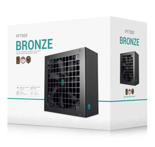 Alimentation DeepCool PF750X 750 Watts 80Plus Bronze Gamer Storm