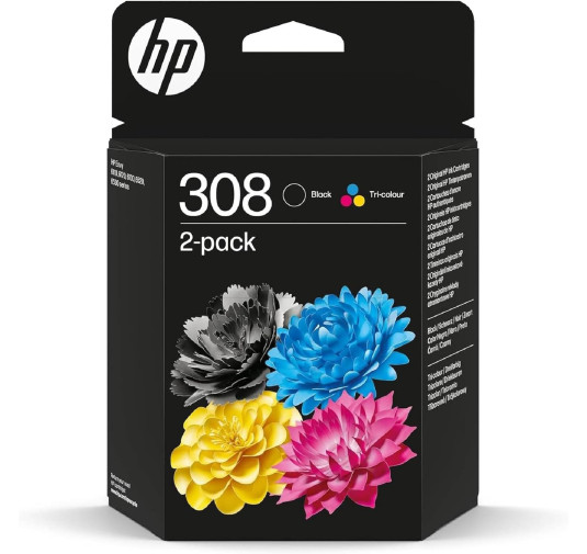 Pack Cartouche HP 308 Noir + Couleur 6L6S6UE