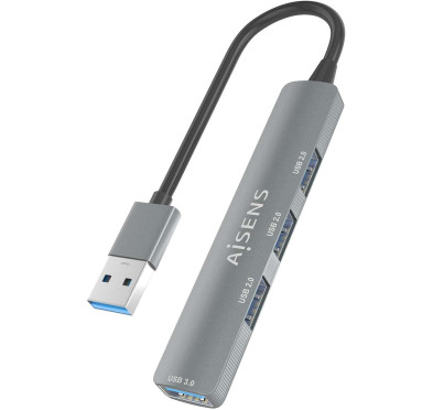HUB Aisens A106-0859 1 Port USB 3.0 + 3 Ports USB 2.0 Gris
