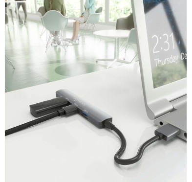 HUB Aisens A106-0859 1 Port USB 3.0 + 3 Ports USB 2.0 Gris