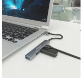HUB Aisens A106-0859 1 Port USB 3.0 + 3 Ports USB 2.0 Gris