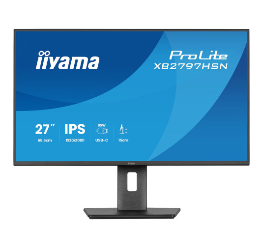 Ecran iiyama 27" XB2797HSN-B1 1920x1080 100Hz 1ms Dock USB-C 65Watts
