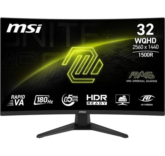 Ecran MSI 32" MAG 321CQF E18 Gaming 2560x1440 180Hz 0.5ms CURVED