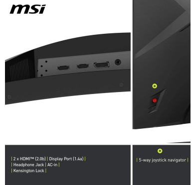 Ecran MSI 32" MAG 321CQF E18 Gaming 2560x1440 180Hz 0.5ms CURVED