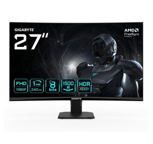 Ecran Gigabyte 27" GS27FC2 Gaming 1920x1080 240Hz 1ms CURVED