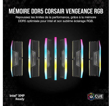 DDR5 Corsair Vengeance RGB Kit 32Go 2x16Go 6000Mhz CL38 EXPO XMP