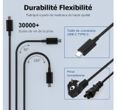 Chargeur USB Type C 130 Watts 20V 6.5A
