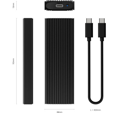 Boitier Externe USB 3.2 Type-C M.2 Nvme Aisens ASM2-022B