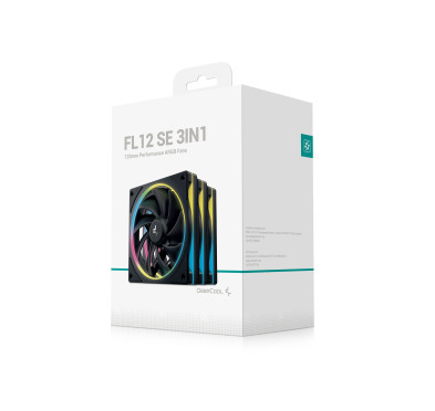 Kit 3x Ventilateurs DeepCool FL12 SE ARGB PWM 120mm Noir