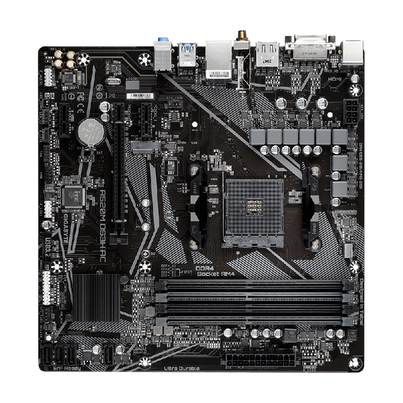 Carte Mère Gigabyte A520M DS3H AC mATX AM4 DDR4 USB3.2 WIFI