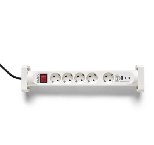 Bloc Multiprises 5 entrées avec interrupteur + USB 20W Salicru