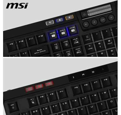 Clavier MSI Strike Pro Wireless (Kailh Midnight Pro Silent Tactile)