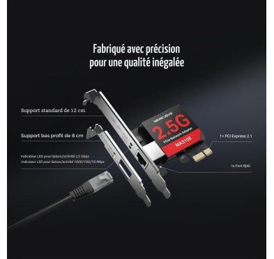 Carte Réseaux Mercusys MA310E PCI-Express RJ45 1/2.5Gigabit