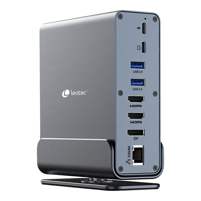 Station d'Accueil Leotec LEDS06 USB-C Dual 4K HDMI DP PD100W