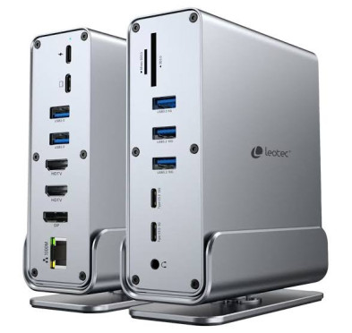 Station d'Accueil Leotec LEDS06 USB-C Dual 4K HDMI DP PD100W