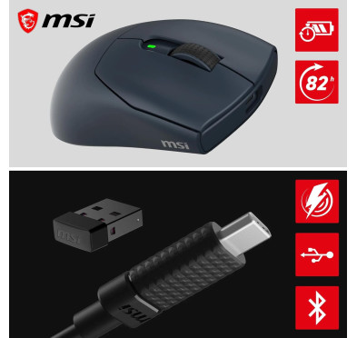 Souris MSI FORGE GM340 Wireless NAVY Gaming RGB