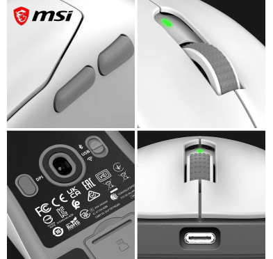 Souris MSI FORGE GM340 Wireless WHITE Gaming RGB