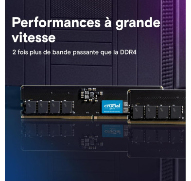 DDR5 Crucial Kit 32Go 2x16Go 4800Mhz CL40 EXPO XMP