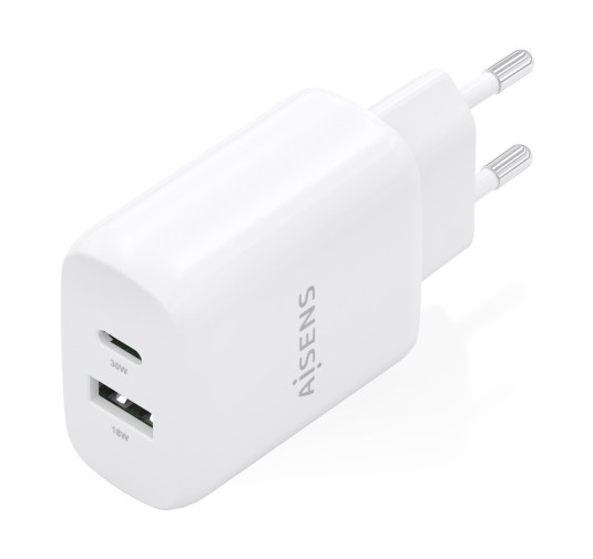 Chargeur Aisens USB-C USB-A PD/QC4.0 GaN 30W