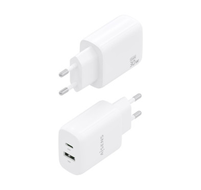 Chargeur Aisens USB-C USB-A PD/QC4.0 GaN 30W