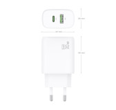 Chargeur Aisens USB-C USB-A PD/QC4.0 GaN 30W