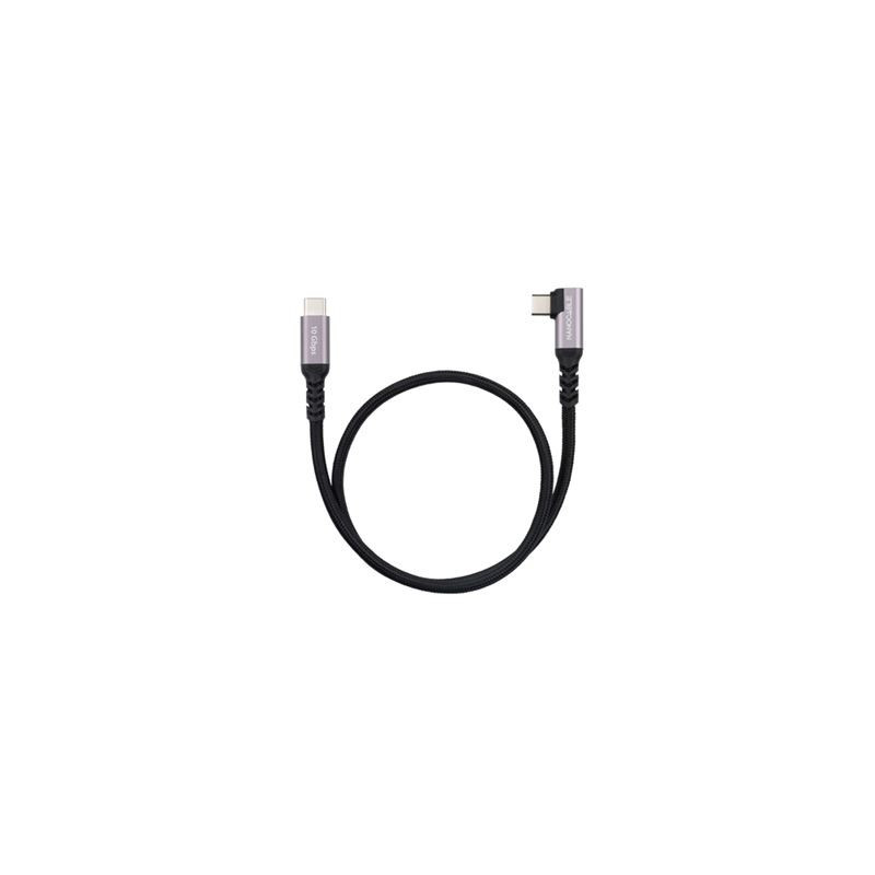 Cable USB Type-C Coudé vers Type-C 3.2 PD 100W Nanocable 0.5M Noir