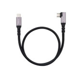 Cable USB Type-C Coudé vers Type-C 3.2 PD 100W Nanocable 0.5M Noir