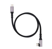 Cable USB Type-C Coudé vers Type-C 3.2 PD 100W Nanocable 0.5M Noir