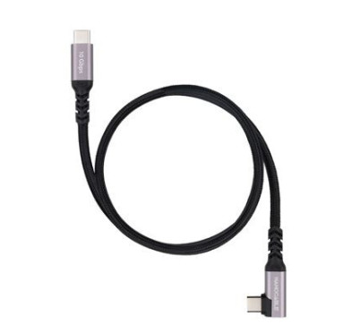 Cable USB Type-C Coudé vers Type-C 3.2 PD 100W Nanocable 1M Noir