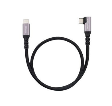 Cable USB Type-C Coudé vers Type-C 3.2 PD 100W Nanocable 1M Noir