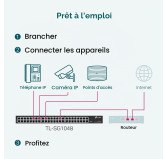 Switch RJ45 TP-Link TL-SG1048 10/100/1000 Mbps 48 Ports Rackable