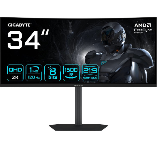 Ecran Gigabyte 34" GS34WQCA Gaming 3440x1440 120Hz 1ms CURVED