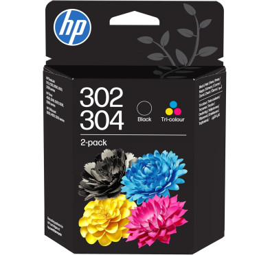 Pack Cartouche HP 302/304 Noir + Couleur B82L1AE