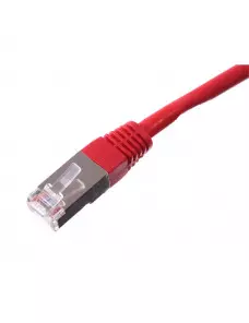 Cable Réseaux RJ45 50cm Droit Cat6A S/FTP Blindé Rouge CRJ45_C6_0.5M_ROUG - 1