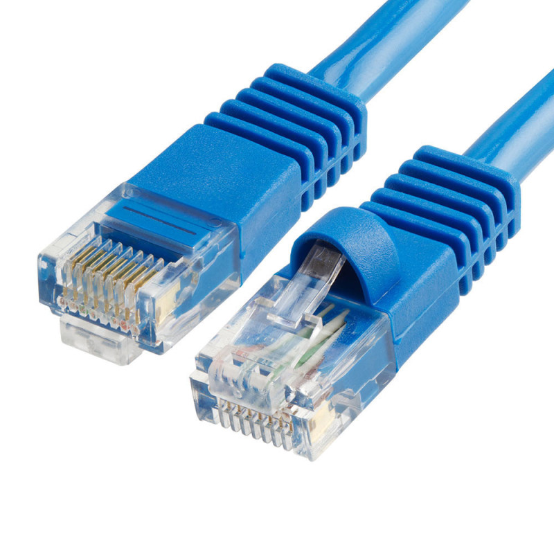 Cable Réseaux RJ45 50cm Droit Cat6A S/FTP Blindé Bleu