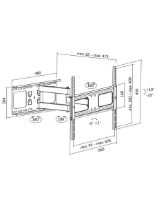 Support LogiLink pour TV Full Motion 37"-70" 50Kg BP0028 SUPLLBP0028 - 1