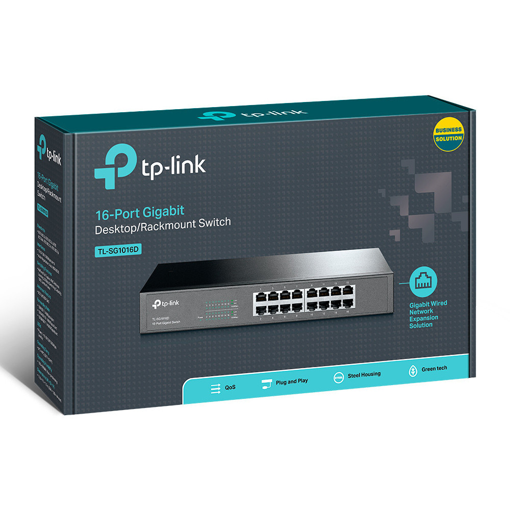 Switch RJ45 TP-Link TL-SG1016D 10/100/1000 Mbps 16 Ports Rackable Switch RJ45 TP-Link TL-SG1016D 10/100/1000 Mbps 16 Ports Rackable