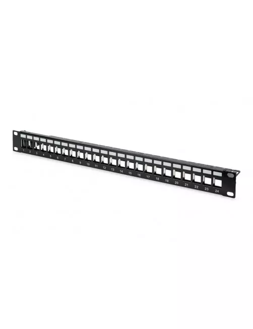 Panneau de Brassage Digitus 1U 19" 24 ports Keystone RJ45 C6 DN-91411 BAIE_DN91411 - 1