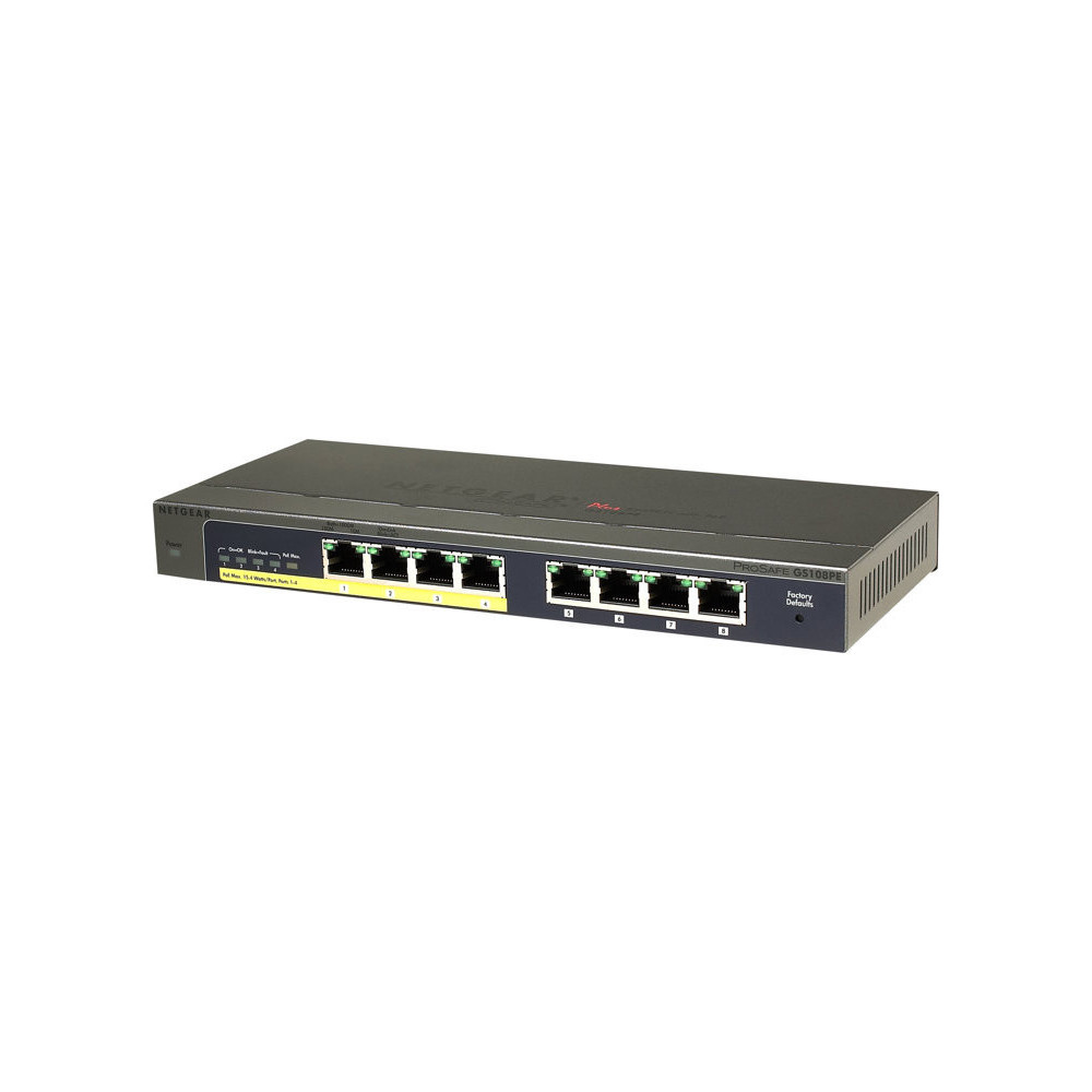 Switch RJ45 Netgear GS108PE-300EU 10/100/1000 Mbps 8 Ports dont 4 POE